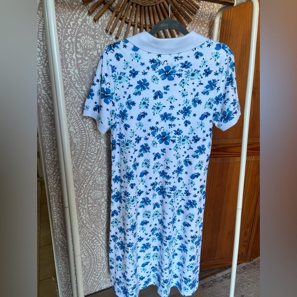 Vintage 1980 Koret Blue White Floral Collared Shirt Dress - Picture 6 of 6